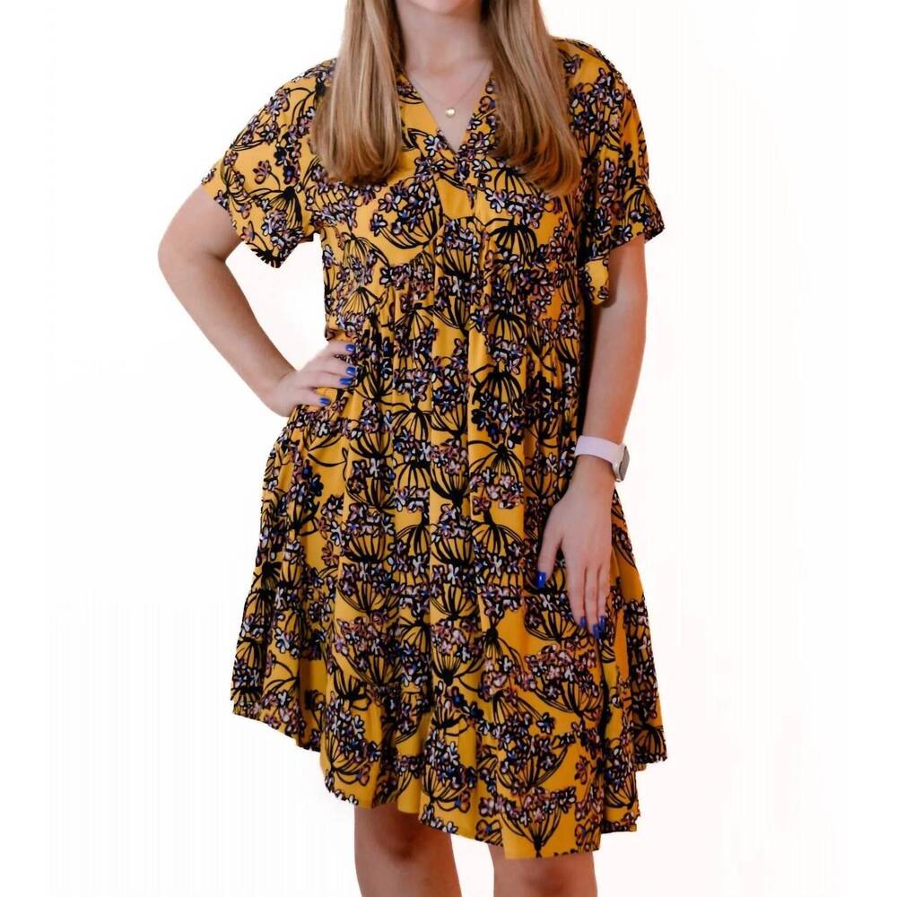 NEW UNCLE FRANK golden bouquet dress in gold